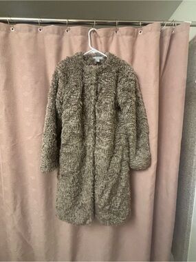 Taupe Festival Faux Fur Coat